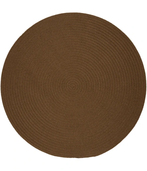 Rhody Solid Poly Lt. Brown S025 10 ft. X 10 ft. Round Rug