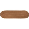 Rhody Solid Poly Lt. Brown S025 8 in. X 28 in. Stair Tread Braided Rug