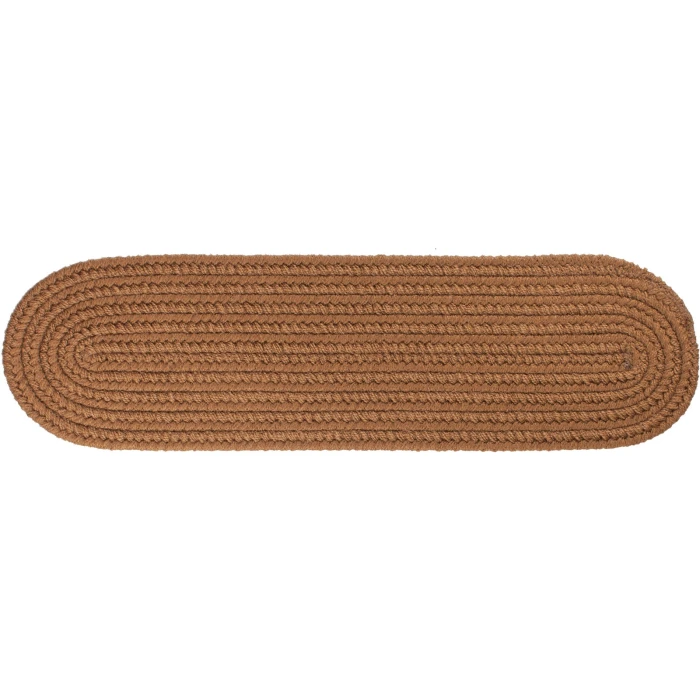Rhody Solid Poly Lt. Brown S025 8 in. X 28 in. Stair Tread Rug