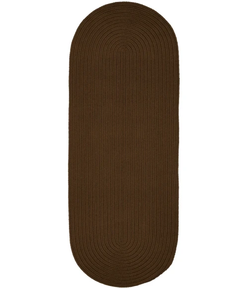 Rhody Solid Poly Lt. Brown S025 2 ft. X 4 ft. Oval Runner Rug