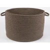 Rhody Solid Poly Dark Taupe S026 18 in. X 12 in. Basket Braided Rug