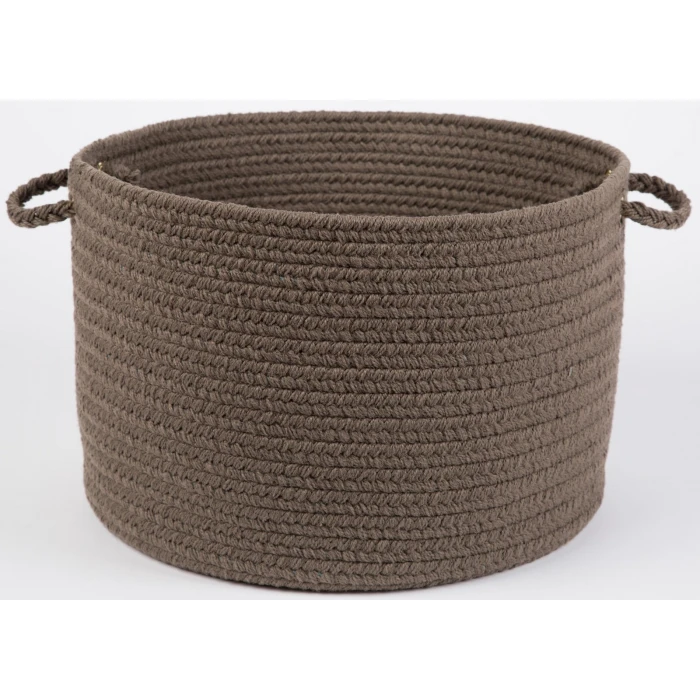 Rhody Solid Poly Dark Taupe S026 18 in. X 12 in. Basket Rug
