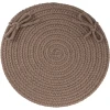 Rhody Solid Poly Dark Taupe S026 15 in. X 15 in. Chair Pad Braided Rug