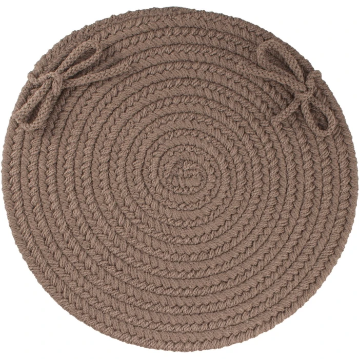 Rhody Solid Poly Dark Taupe S026 15 in. X 15 in. Chair Pad Rug