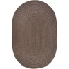 Rhody Solid Poly Dark Taupe S026 5 ft. X 8 ft. Oval Braided Rug