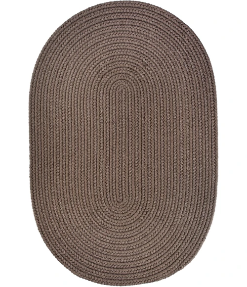 Rhody Solid Poly Dark Taupe S026 7 ft. X 9 ft. Oval Rug