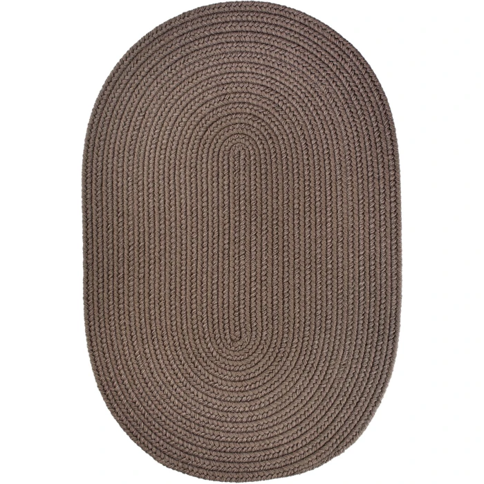 Rhody Solid Poly Dark Taupe S026 3 ft. X 5 ft. Oval Rug