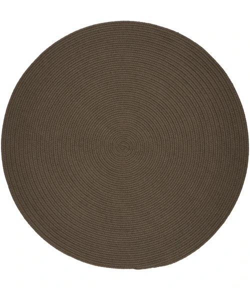 Rhody Solid Poly Dark Taupe S026 8 ft. X 8 ft. Round Rug