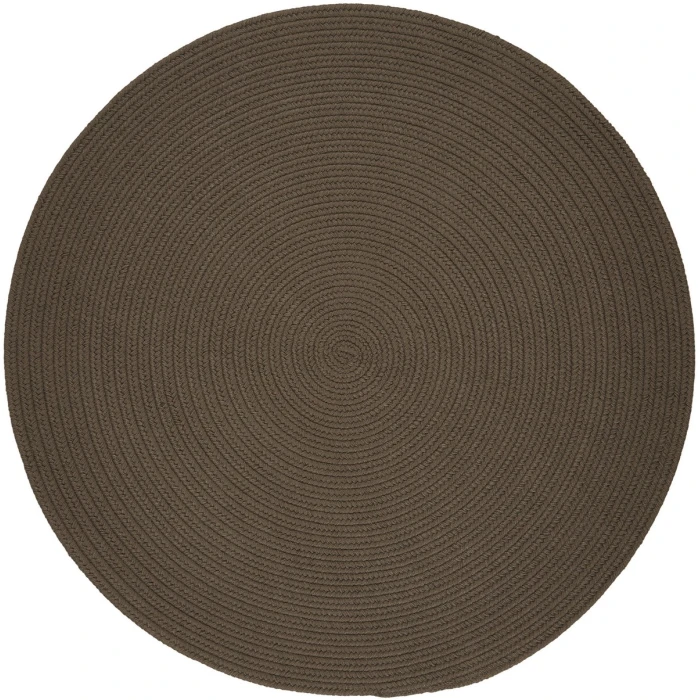 Rhody Solid Poly Dark Taupe S026 4 ft. X 4 ft. Round Rug