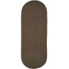 Rhody Solid Poly Dark Taupe S026 2 ft. X 4 ft. Oval Runner Braided Rug