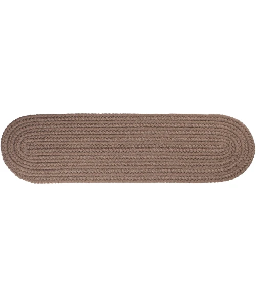 Rhody Solid Poly Dark Taupe S026 8 in. X 28 in. Stair Tread Rug
