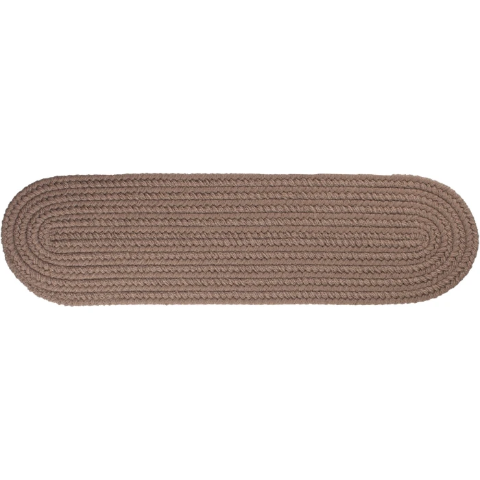 Rhody Solid Poly Dark Taupe S026 8 in. X 28 in. Stair Tread Rug