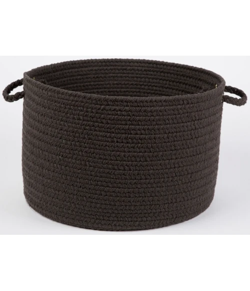 Rhody Solid Poly Brown Velvet S027 18 in. X 12 in. Basket Rug