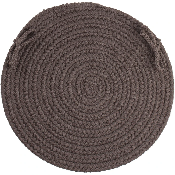Rhody Solid Poly Brown Velvet S027 15 in. X 15 in. Chair Pad Set-of-4 Rug