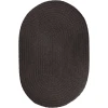 Rhody Solid Poly Brown Velvet S027 5 ft. X 8 ft. Oval Braided Rug