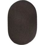 Rhody Solid Poly Brown Velvet S027 10 ft. X 13 ft. Oval Braided Rug