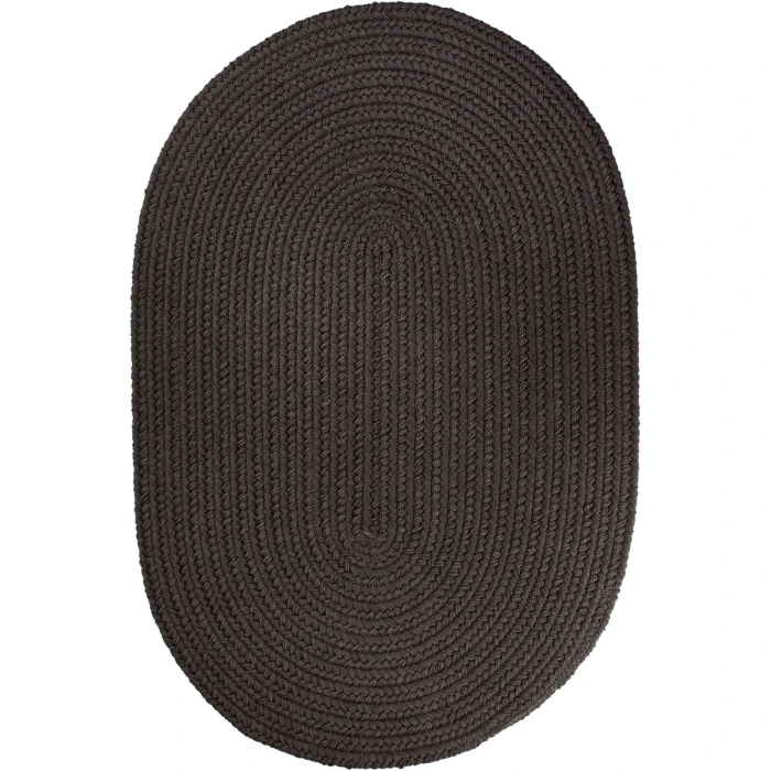 Rhody Solid Poly Brown Velvet S027 10 ft. X 13 ft. Oval Rug