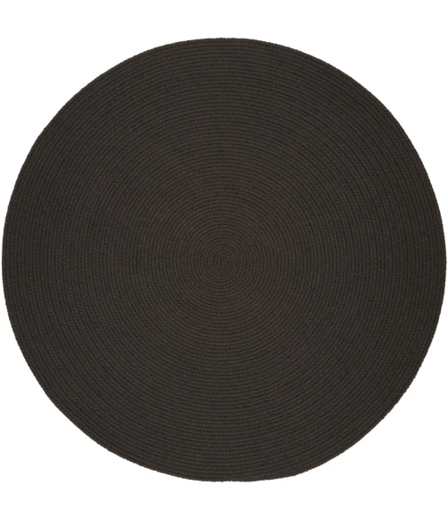 Rhody Solid Poly Brown Velvet S027 4 ft. X 4 ft. Round Rug