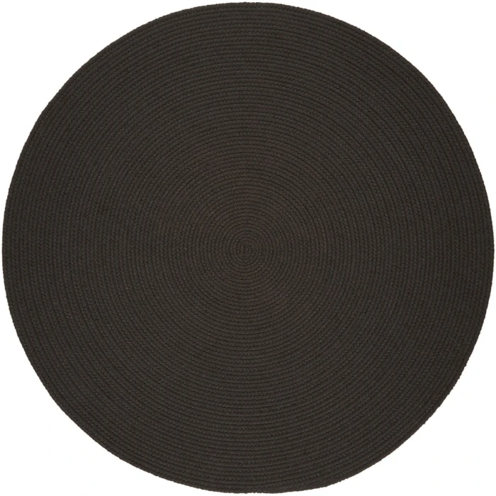 Rhody Solid Poly Brown Velvet S027 4 ft. X 4 ft. Round Rug
