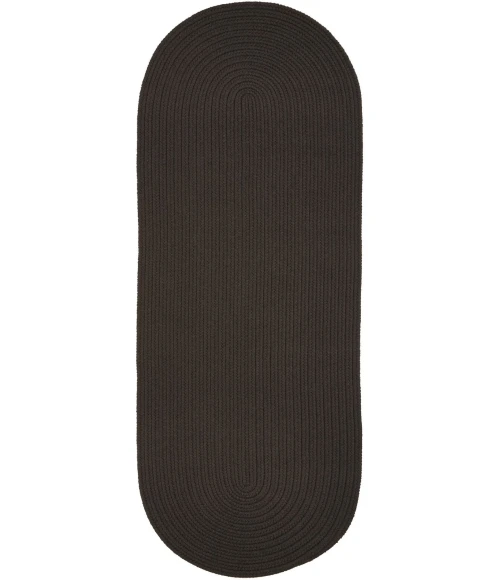 Rhody Solid Poly Brown Velvet S027 2 ft. X 4 ft. Oval Runner Rug