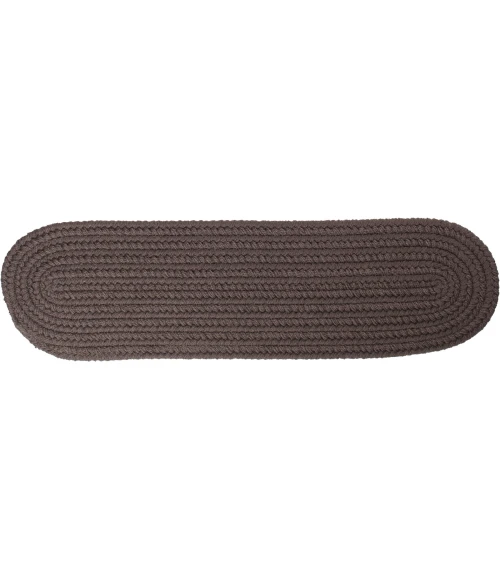 Rhody Solid Poly Brown Velvet S027 8 in. X 28 in. Stair Tread Rug
