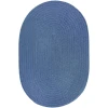 Rhody Solid Poly Marina Blue S028 5 ft. X 8 ft. Oval Braided Rug