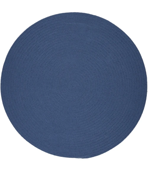 Rhody Solid Poly Marina Blue S028 10 ft. X 10 ft. Round Rug