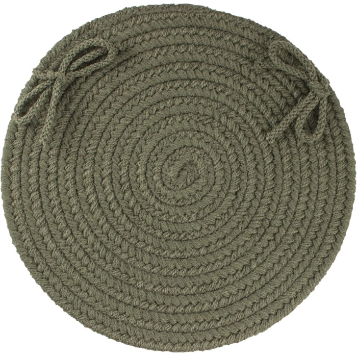 Rhody Solid Poly Dark Sage S029 15 in. X 15 in. Chair Pad Set-of-4 Rug