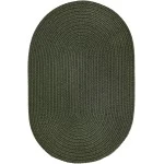 Rhody Solid Poly Dark Sage S029 10 ft. X 13 ft. Oval Braided Rug