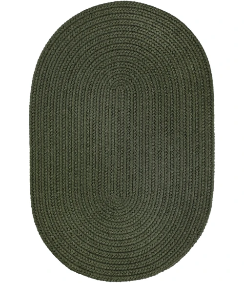 Rhody Solid Poly Dark Sage S029 7 ft. X 9 ft. Oval Rug