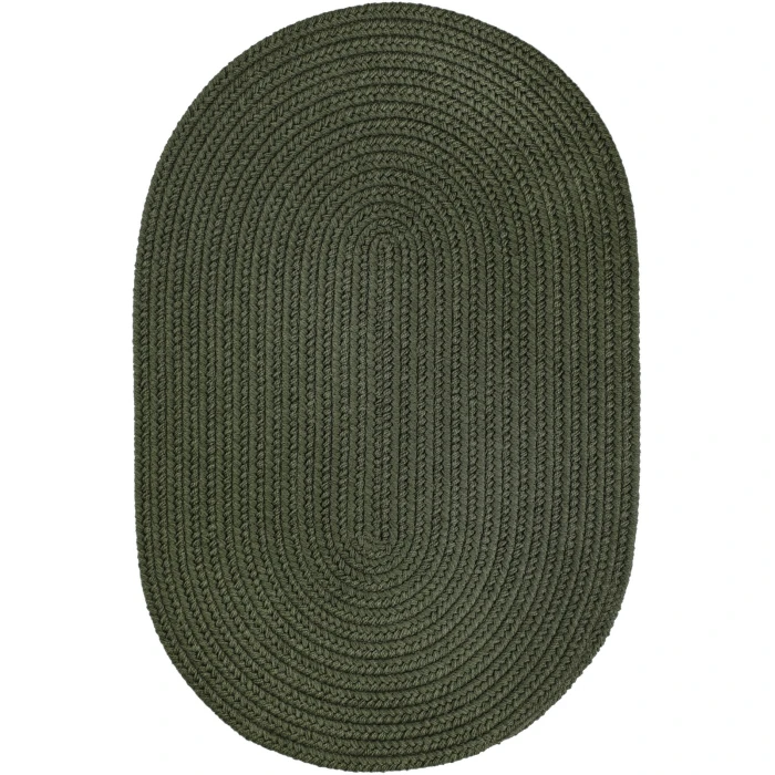 Rhody Solid Poly Dark Sage S029 4 ft. X 6 ft. Oval Rug