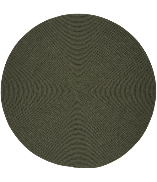 Rhody Solid Poly Dark Sage S029 8 ft. X 8 ft. Round Rug
