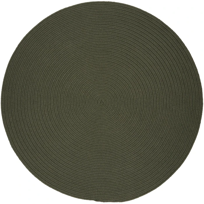 Rhody Solid Poly Dark Sage S029 8 ft. X 8 ft. Round Rug