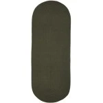 Rhody Solid Poly Dark Sage S029 2 ft. X 4 ft. Oval Runner Braided Rug