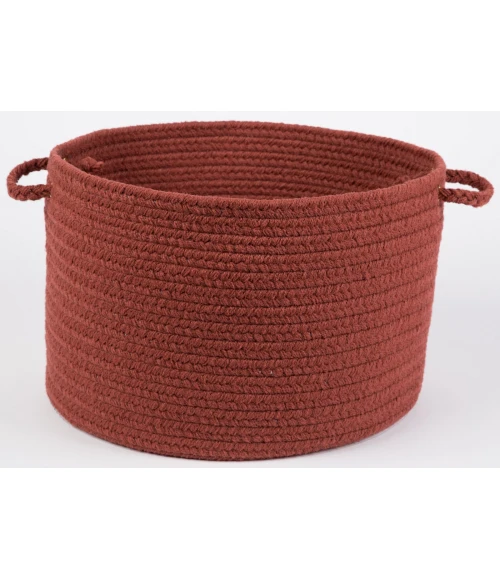 Rhody Solid Poly Terra Cotta S033 18 in. X 12 in. Basket Rug