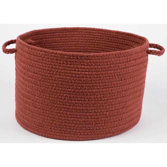 Rhody Solid Poly Terra Cotta S033 18 in. X 12 in. Basket Rug