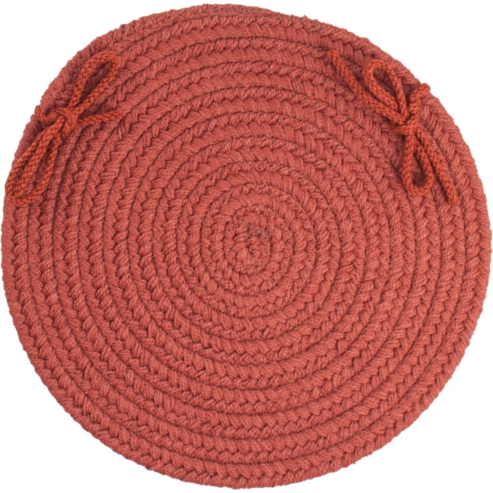 Rhody Solid Poly Terra Cotta S033 15 in. X 15 in. Chair Pad Rug