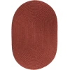 Rhody Solid Poly Terra Cotta S033 5 ft. X 8 ft. Oval Braided Rug