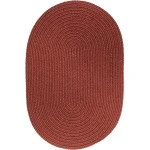Rhody Solid Poly Terra Cotta S033 10 ft. X 13 ft. Oval Braided Rug