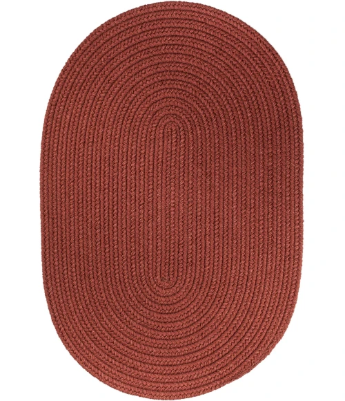 Rhody Solid Poly Terra Cotta S033 8 ft. X 11 ft. Oval Rug