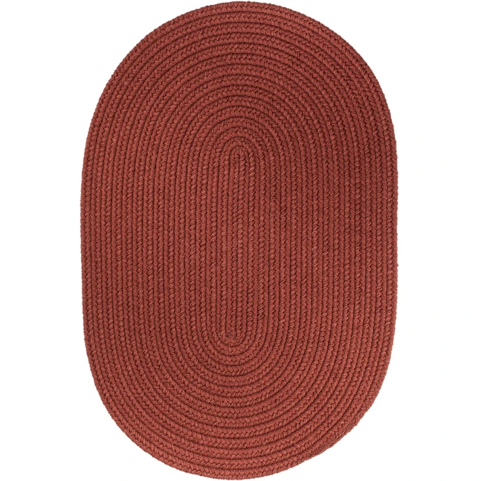 Rhody Solid Poly Terra Cotta S033 2 ft. X 3 ft. Oval Rug