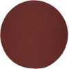 Rhody Solid Poly Terra Cotta S033 8 ft. X 8 ft. Round Braided Rug