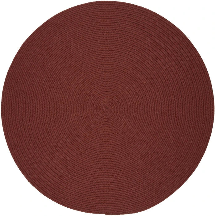 Rhody Solid Poly Terra Cotta S033 6 ft. X 6 ft. Round Rug