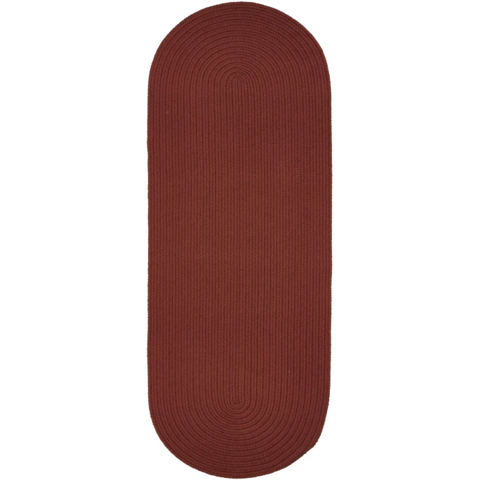 Rhody Solid Poly Terra Cotta S033 2 ft. X 6 ft. Oval Runner Rug
