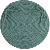 Rhody Solid Poly Teal S034 15 in. X 15 in. Chair Pad Braided Rug