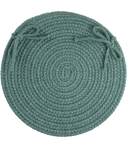 Rhody Solid Poly Teal S034 15 in. X 15 in. Chair Pad Rug