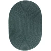 Rhody Solid Poly Teal S034 5 ft. X 8 ft. Oval Braided Rug