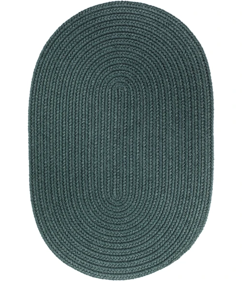 Rhody Solid Poly Teal S034 7 ft. X 9 ft. Oval Rug