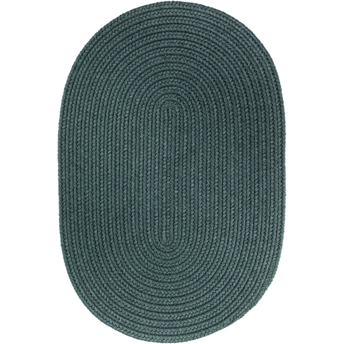 Rhody Solid Poly Teal S034 3 ft. X 5 ft. Oval Rug