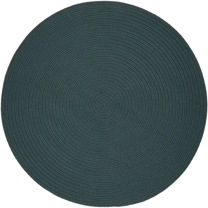 Rhody Solid Poly Teal S034 4 ft. X 4 ft. Round Rug